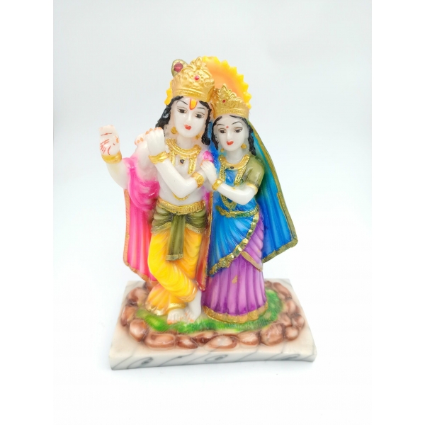 Marble Look Radha Krishna Murti/Idol 21 cm